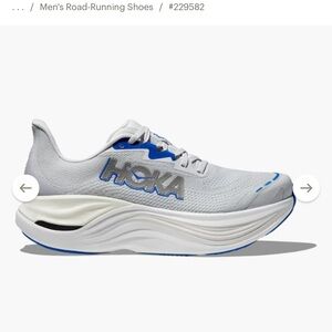 Hoka Women's/Unisex Road Running Shoe in Light Gray and Blue